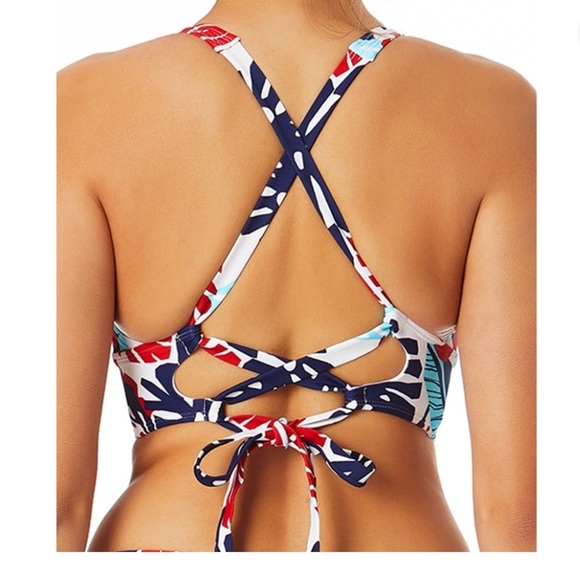 US Polo Association Tropical Bikini Red White Blue USPA - Picture 2 of 9